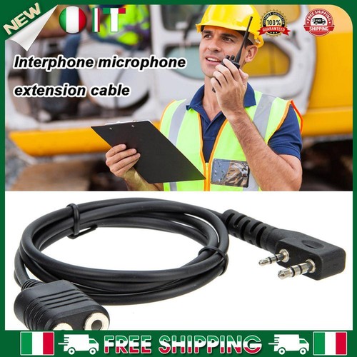  1m Microphone Extension Cable Replacement Extender Cord Wire Ham