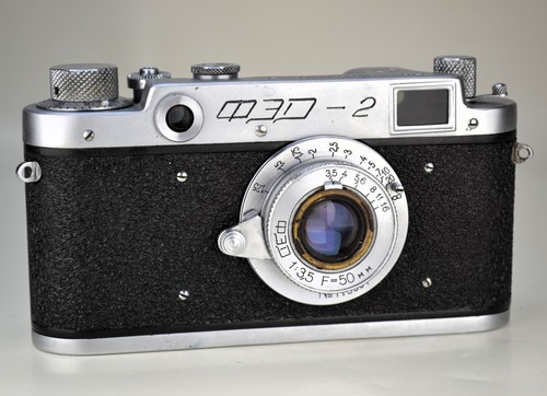 ¡TOTALMENTE REPARADO! URSS "FED-2 DZERZHINSKIY" Cámara RF + FED PLEGABLE Lente M39 - Imagen 2 de 11