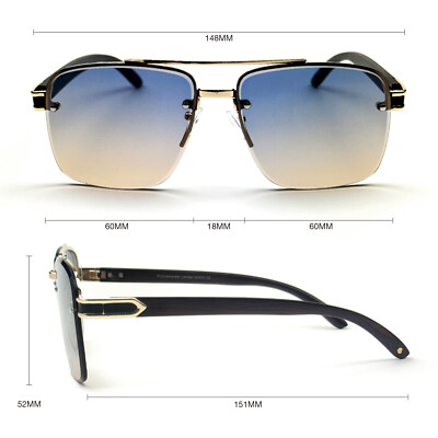 Retro Vintage Classico Mezzo Cerchio Semi Rimless Quadrato Ovale Uomo Donna Au - Foto 10