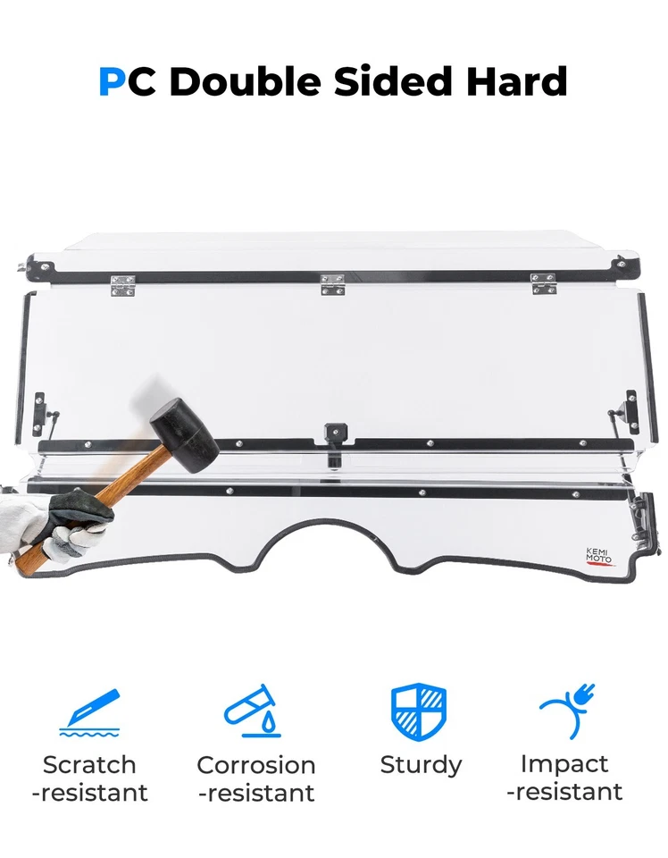 Para-brisa dianteiro flip split dobrável para 2004-13 Yamaha Rhino 450 660 - Imagem 2 de 4