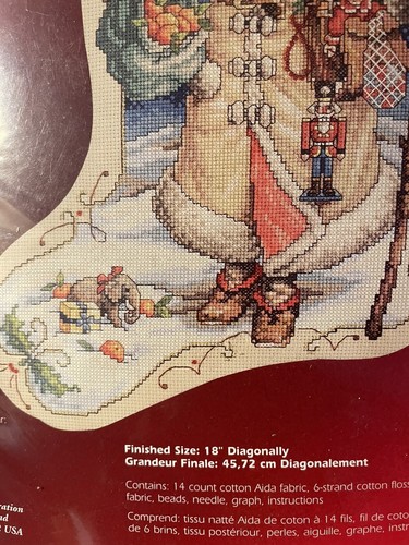 Janlynn Cross Stitch Kit Father Winter Stocking #023-3040 Sealed Victorian - Bild 4 von 6
