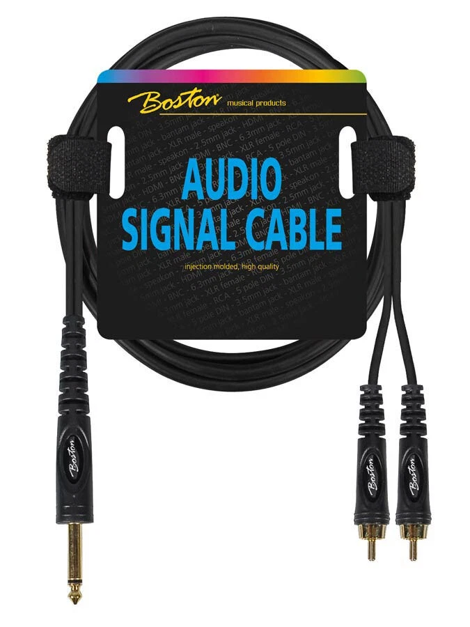 Audiokabel 2x RCA 6.3mm Monoklinke 6m Boston AC-271-600 Schwarz 5 Stück Pro Audi - Bild 2 von 2