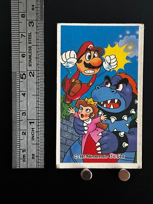 Mario Bowser Princess Peach Mario Bros. Kaku Menko Card Rare