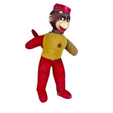 vtg Monkey Doll Bell hop Carnival prize 50s 12"