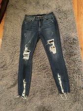 Judy Blue Skinny Fit Leopard Patch Distressed Jeans Women  s Size 9/29