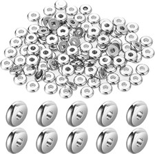100 Pcs Flat Disc Spacer Beads 6Mm Silver Beads with Hole Stainless Steel Spacer