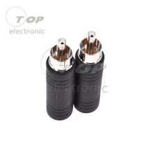2PCS NEW RCA Male Plug to 1/4 6.35mm Female Jack Audio Adapter Connector