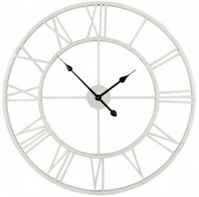 SKELETON GARDEN INDOOR WALL CLOCK ROMAN NUMERAL LARGE OPEN FACE METAL 40CM ROUND