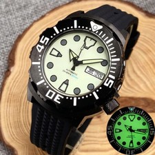 Tandorio 200m Waterproof 42mm Black PVD Watch Men Monster Japan NH36 Automatic