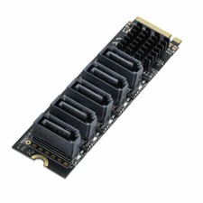 Cablecc NGFF NVME M-Key PCI Express to SATA 3.0 6Gbps 5 Ports Adapter Converter