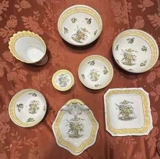 Vintage Isco Japan 1960's Hand Painted Porcelain Bowl And Plate 15 Piece Set 