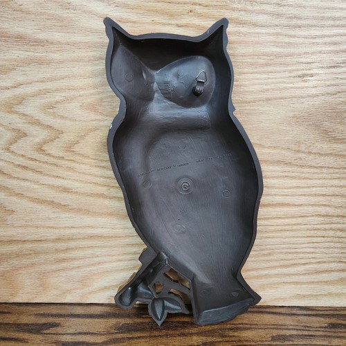 Vintage MCM Syroco Large 17" Owl Art Wall Hanging Brown Hard Plastic Made in USA - Picture 3 of 7