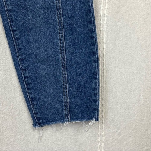 Silver AIKO Denim Jeans Fray Ankle Hem Front Seam Size 30 10 Crop - Picture 2 of 9