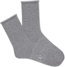 K. Bell Women's Solid Modal Roll Top Crew Socks 1 Pair, Charcoal, Women's 9-11