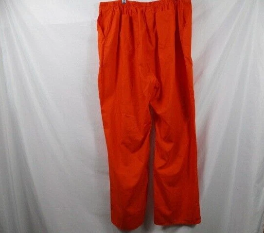 Pantalones Médicos Uniformes Naturales Para Mujer 2X Naranja Mezcla de Poliéster Bolsillos Pull On Foto 4 de 4