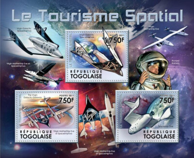 Space Tourism, Virgin Galactic Spaceship One (Yvert & Tellier Code: 2794-2796)