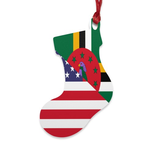 Bandera Dominicana Americana Dominica EE. UU. Medio adorno de madera - Imagen 14 de 31