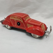 Vintage Germany-U.S.Zone Forward/Reverse Red Distler Car Tin Windup Toy