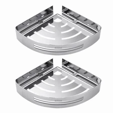 Shower Caddy Shelf Bathroom Corner Bath Storage Holder SS304 Organizer Rack 2pcs