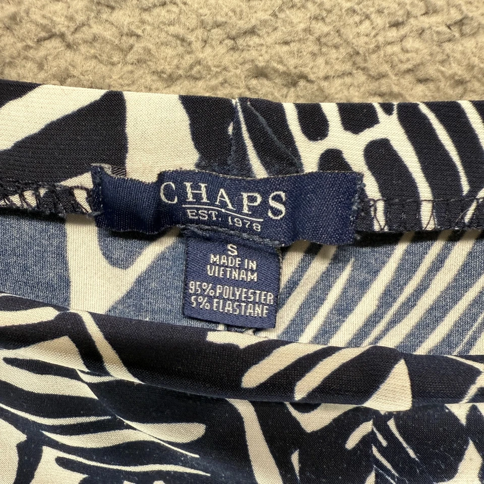 Falda CHAPS Mujer Línea A Acampanada Geométrica Azul Marino Blanco Talla Pequeña Foto 2 de 4