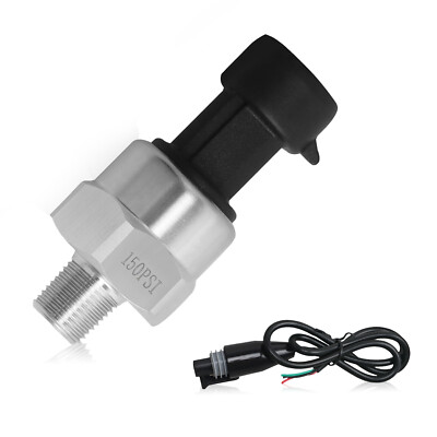 #ad #ad 150PSI Pressure Transducer Transmitter Plug Wire for Water Oil Fuel Air $16.14
