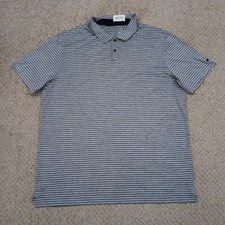 Nike Dri Fit Polo Shirt Mens XL Gray Striped Short Sleeve