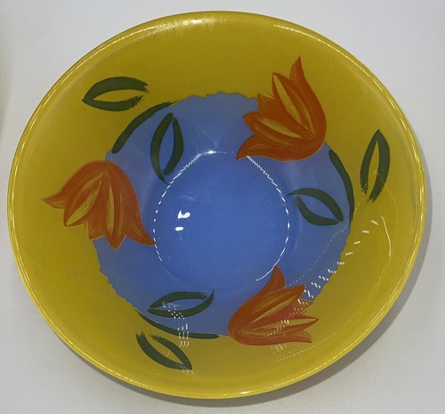 6 cuencos de vidrio para sopa/postre/cereales Provenza diseño tulipán amarillo hechos en Francia - Imagen 3 de 4