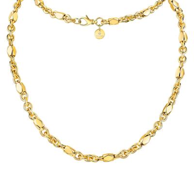 Necklace Gold Plated 24 Karat Brass Chain Women Men