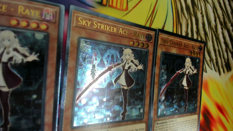Yu-Gi-Oh! Sky Striker Ace - Raye - Ultimate Rare - OP20-EN00 MISPRINT SET OF 3 - Image 3 of 4
