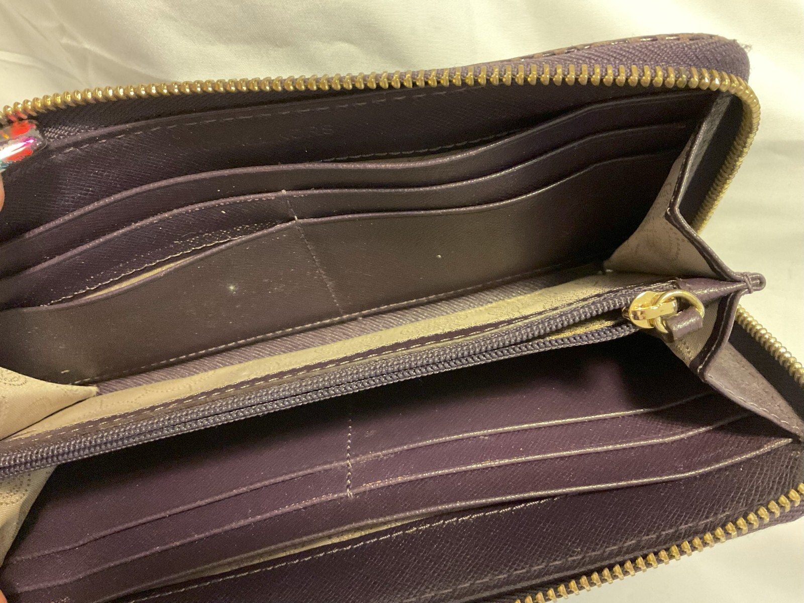 Michael Kors Purple Python Zip Around Wallet 4”x8… - image 4