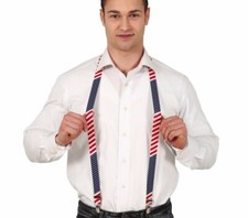 Stars  Stripes Braces American Flag USA Adjustable 4th July Fancy Dress Novelty