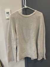 "NEW WITH TAGS" Helmut Lang gray heavy knit Sweater Top w/ back bows Size L