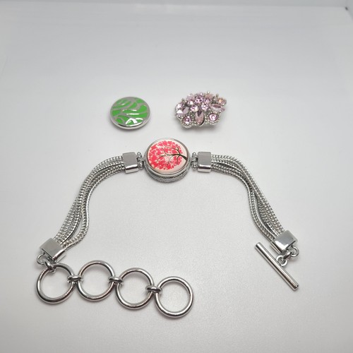 JAX New Zealand Convertible Bracelet 3 Piece Pink Green Silver - Picture 3 of 5