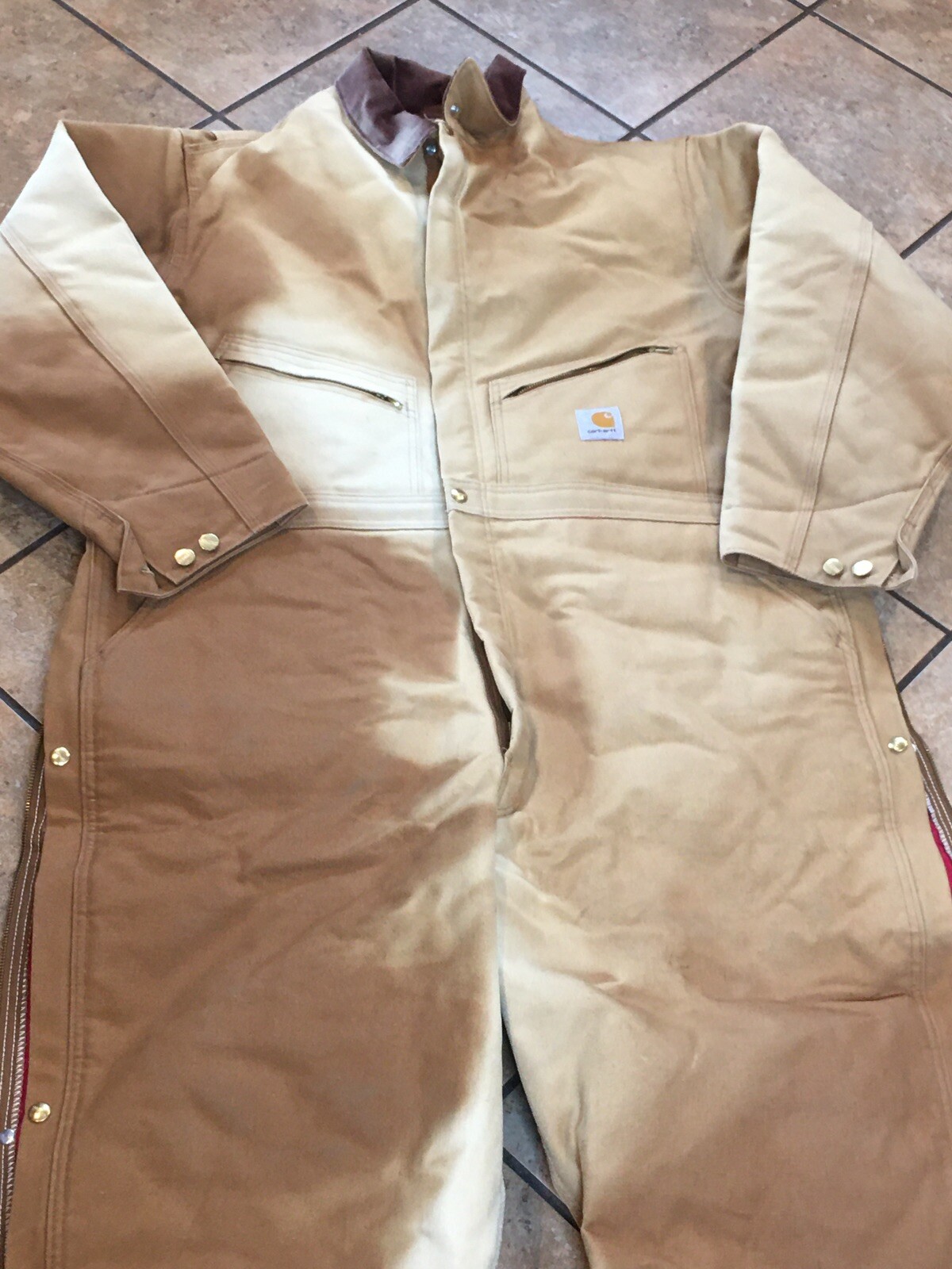 Carhartt X01 BRN Men 52 Quilt Lined Work Coveralls Ov… Gem