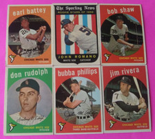 9-Card Lot 1959 Topps Chicago White Sox Baseball(Ray Boone/John Romano/Bob Shaw)