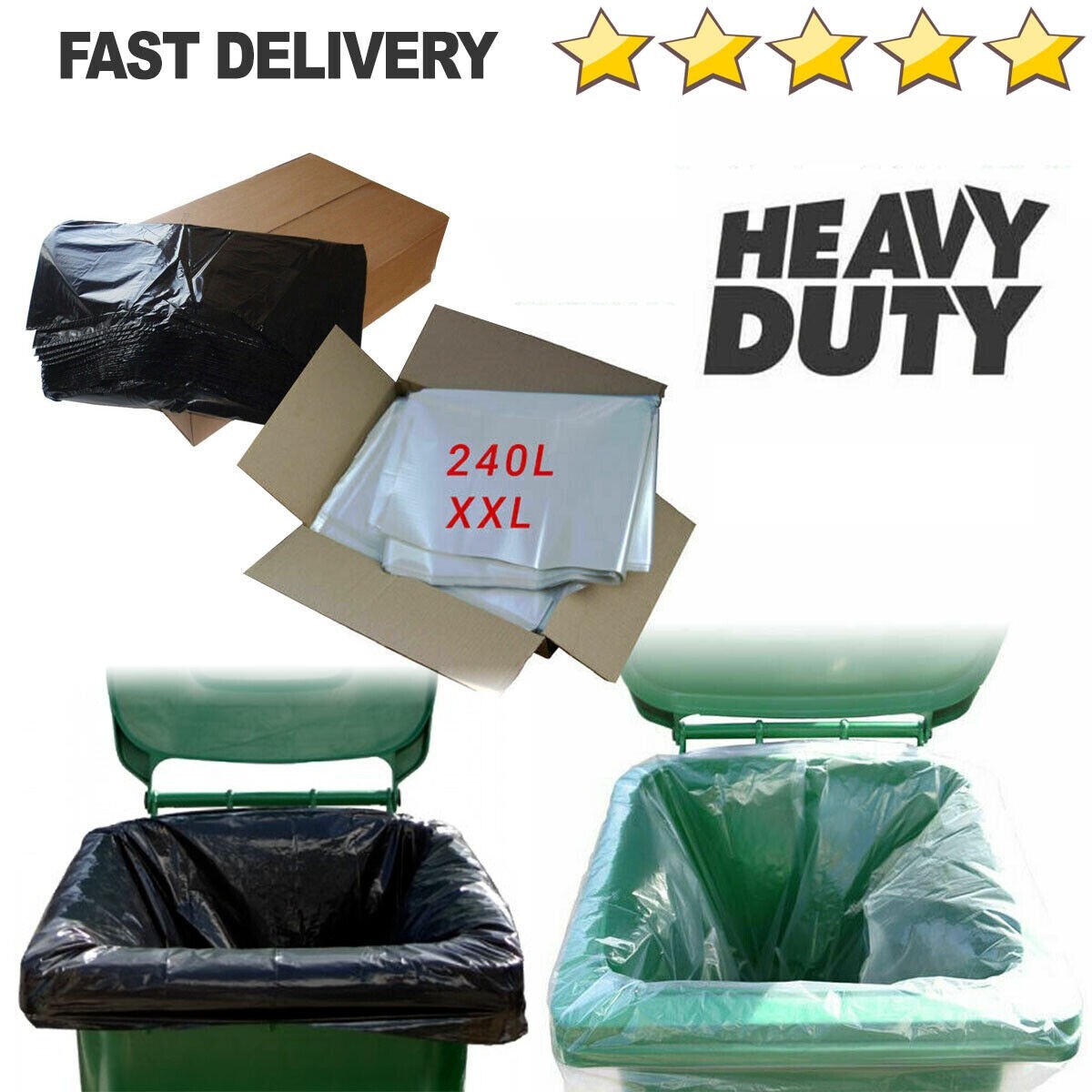 Wheelie Bin Compost Bin Liner Bags 2Work Wheelie Bin Liner Clear