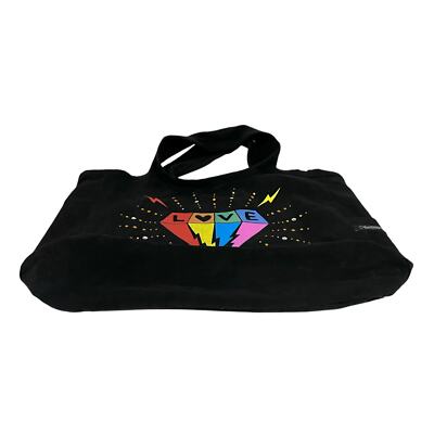 Lauren Moshi Tote Shoulder Bag Love Diamond Rainbow Black