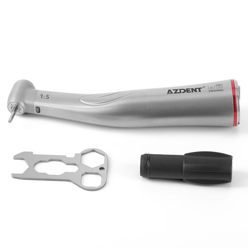 Dental 1:5 Fiber Optic Electric Increase Handpiece Contra Angle Stainless Steel - Picture 6 of 15