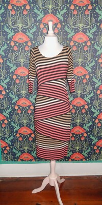 Bailey 44 Anthropologie Striped Pencil Tiered Knit Column Dress Nwt MP |  eBay