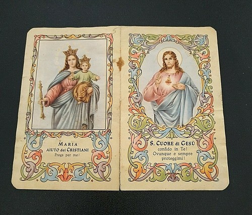 Calendario religioso Santino Sacro Cuore di Gesù e Madonna Anno 1951  - Picture 1 of 2