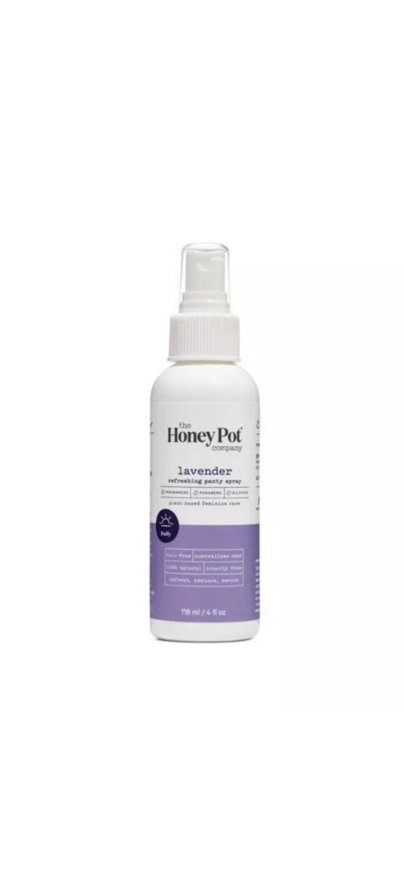 The Honey Pot - Refreshing Panty Spray Lavender 4 Oz Ounces No Paraben No Talc