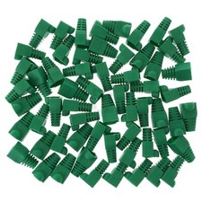 RJ-45 RJ45 Ethernet Strain Relief Boot Cover, Green, for CAT5 CAT6, 50 Pack