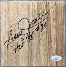Sam Jones Signed Floor Board Basketball Court Boston Celtics Autograph Inscr JSA