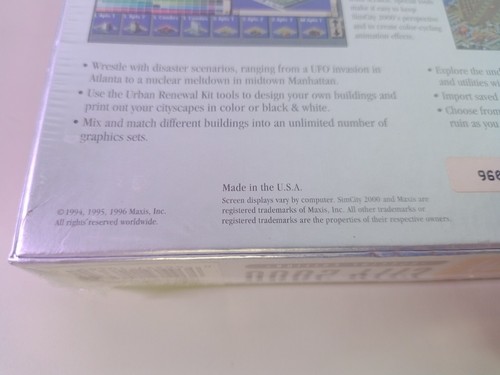 Sim City 2000 Special Edition Maxis CD-ROM - Signature Foil Edition - New Sealed - Picture 7 of 8