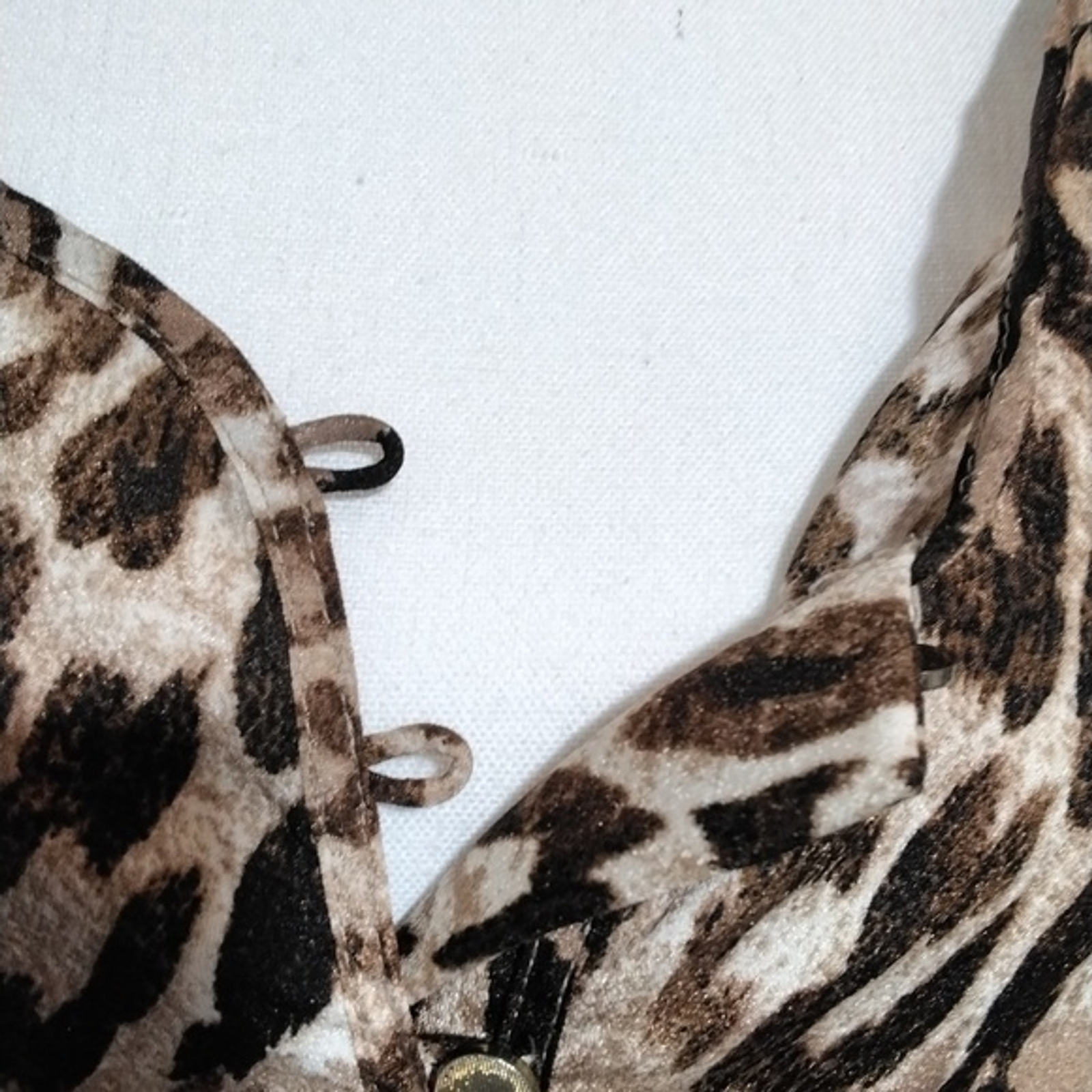 Notations Leopard Print XL 4 Button Front Blouse - image 3