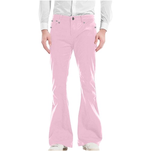 Men's Vintage Bell Bottom Pants 70s Flared Pants Mens Bell Bottom Relaxed Fit - Picture 22 of 54