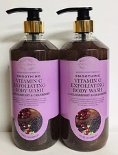 2-Pack River & Rowe ~ Smoothing Vitamin C Exfoliating Body Wash w/ Elderberry 