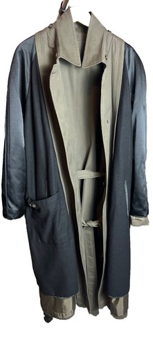 Jos A Bank VTG Trench Coat Olive Green Cotton w/Wool Insulation Lining SZ 44R - Picture 4 of 17