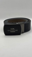 Coach Plaque Buckle Cut To Size Reversible Men's Leather Belt One Size