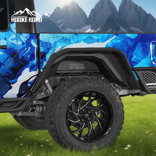 Fit Jeep Gladiator JT 2020-2025 2Pcs Aluminum Rear Inner Fender Liners Mud Guard